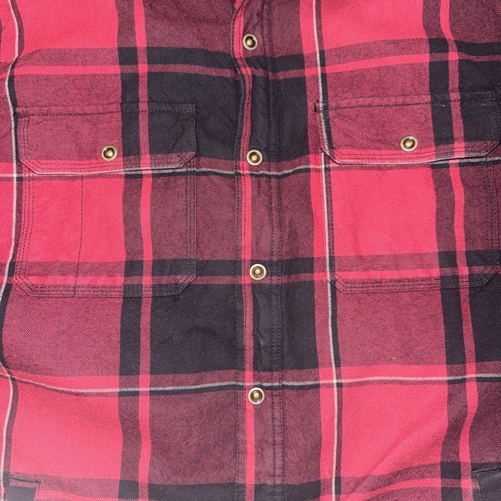 Ultimate Terrain Flannel Shirt Jacket Snaps Corduroy Patches Sherpa Lined Large - Picture 3 of 9
